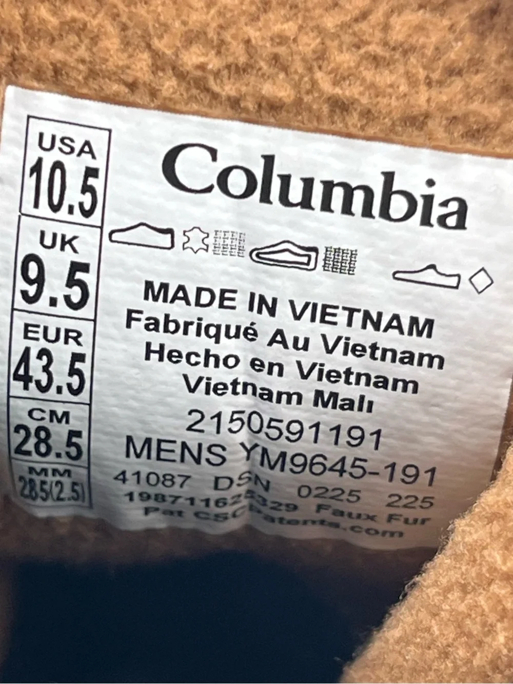 Columbia Hawthorn Plain FS Omni Heat Waterproof BootsMen’s 10.5 Wheat Brn Cream